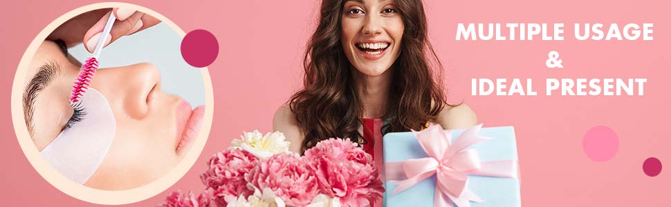 Disposable Mascara Brushes Tubes Set, 40 Pieces Empty Mascara Wand Tube with 40 Pieces Eyelash Brush Makeup Tool for Eyelash Extension(Pink Eyelash Style)