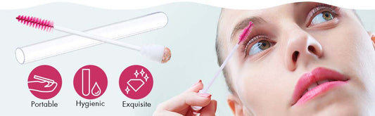 Disposable Mascara Brushes Tubes Set, 40 Pieces Empty Mascara Wand Tube with 40 Pieces Eyelash Brush Makeup Tool for Eyelash Extension(Pink Eyelash Style)